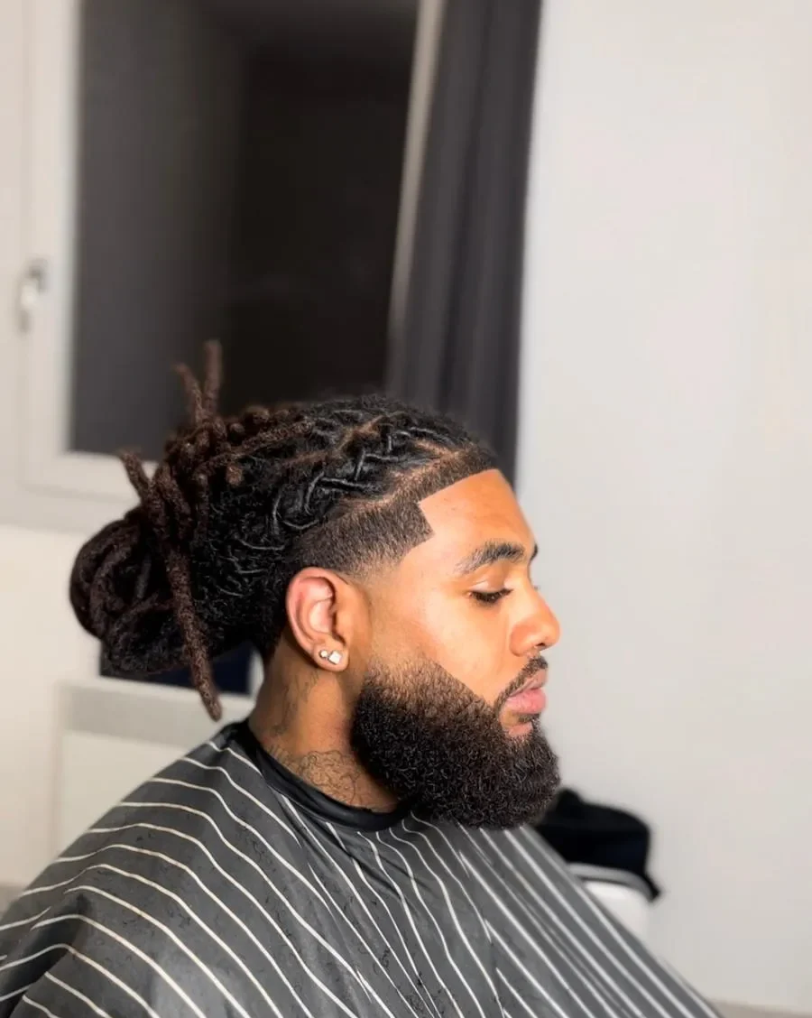 Locks dreads avec temple fade