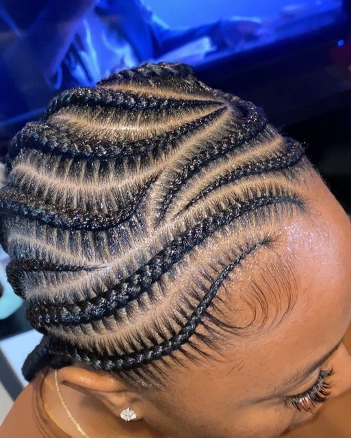 Cornrows motifs swirl artistiques